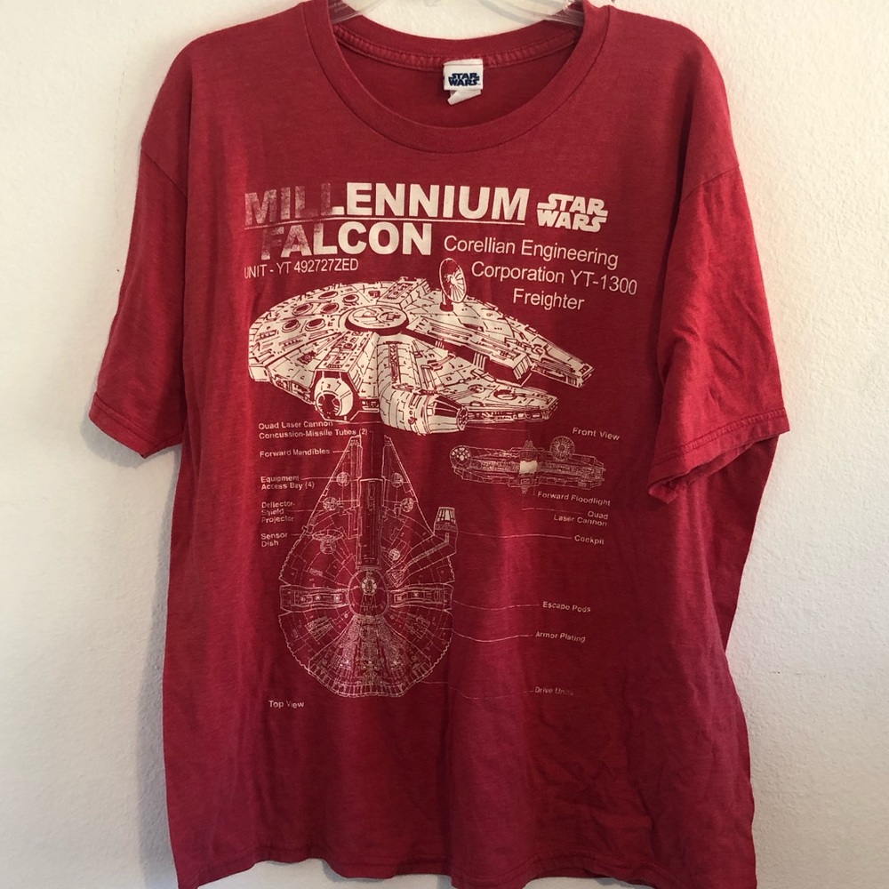 Vintage Star Wars Tshirt Millennium Falcon XL
